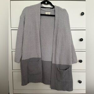 Thread and supply fuzzy gray cardigan